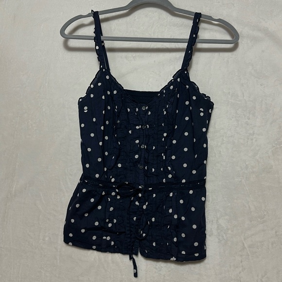 Abercrombie & Fitch Tops - Abercrombie & Fitch Navy Polka Dot Tank Top